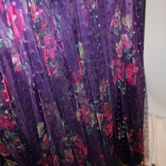 NEW MAC DUGGAL FLORAL RUFFLE FIT & FALE TULLE MIDI DRESS - Picture 9 of 9